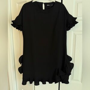 Black Ruffle Sleeve Dress